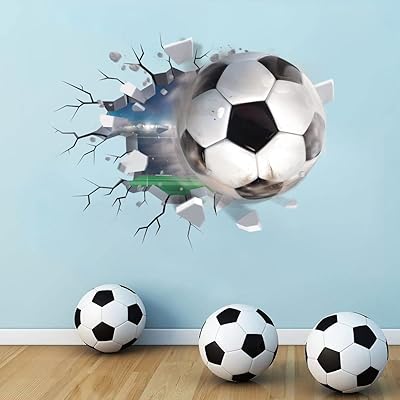 3D 3D football wall stickers, football stickers for boys 'room, vinyl wall art for boys' room accessories.. Shop confidently with DIAYTAR NIGERIA, offering affordable prices and reliable delivery within a week.