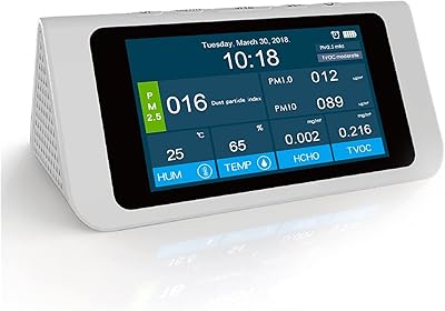 Air quality monitor, multifunction formaldehyde, dust, smog, air quality detector, English version, large 7 -inch color screen.. Shop smarter, not harder with DIAYTAR NIGERIA - thousands of products at your fingertips with affordable delivery.