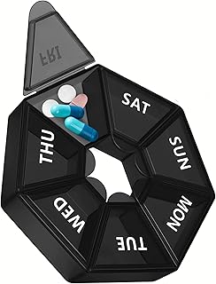 Outgoing weekly pillow 7 days, black, never miss a dose with a large pill box, portable pocket pharmacy box for pills, vitamins, fish oil, travel medication organizer, can contain 10 pills in aspirin size.. Shop for everything you need at DIAYTAR NIGERIA, with budget-friendly prices and quick delivery.