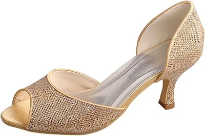 Iwoyxy heeled shoes for women, golden glitter heels for the party (color: gold, size: 37).. Experience retail therapy without the financial stress at DIAYTAR NIGERIA's affordable e-commerce platform.