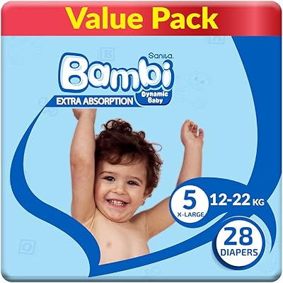 Sanita Bambi economic pack, size 5, very large, 12-22 kg, 28 units.. The future of Nigerian shopping is here — DIAYTAR Nigeria.