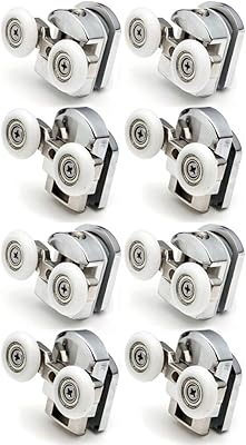 New chrome mounting wheels for shower door - 4 x high and 4 x low - for glass of 4 to 6 mm.. Browse endless categories on DIAYTAR Nigeria — your items delivered in just days.