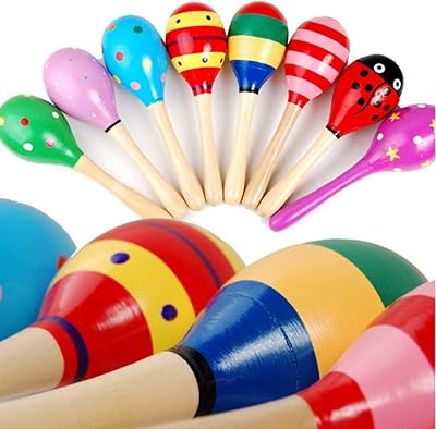 Mo Lot of 3 Wood Maracas Baby Switches, Sand Hammer Toy - Random color.. DIAYTAR NIGERIA: Where smart shoppers find everything they need at prices they can afford.
