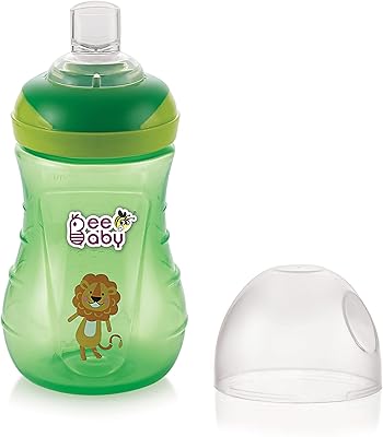Baby beak mug in soft silicone spout / sip cup 250 ml / 266 ml (9m+ green).. DIAYTAR NIGERIA: Your gateway to affordable online retail with reliable delivery within the week.