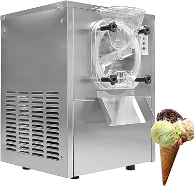 Commercial desktop, hard ice cream, ice cream, sorbet, ice yogurt maker, stainless steel, 5.3 gallons/hour, 1400 W.. You choose it, we deliver it — DIAYTAR Nigeria makes shopping easy.