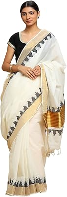 Manvesth Sari sheets united in pure cotton, border of the Kerala Kasavu temple (black border), black.. Discover the perfect shopping balance at DIAYTAR NIGERIA with competitive prices and prompt delivery.