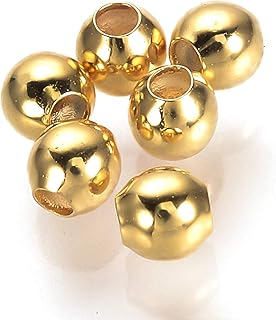 Megapet 400 pieces of metal spacing pearls 3 mm in 18-carat gold-plated brass, smooth round rings, bulk pearls for tinkering bracelet, collar, jewelry manufacturing, crafts with 1 mm hole.. DIAYTAR NIGERIA: Your partner in affordable online shopping with reliable 5-8 day shipping nationwide.
