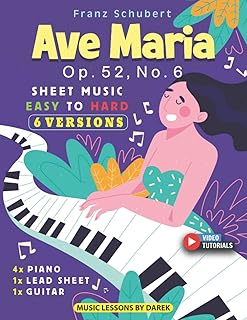 Ave Maria I Franz Schubert I 6 versions - Easy to difficult partitions: How to play Ave Maria (op. 52, n ° 6) I Video tutorials I The most beautiful pieces of ... for children and adults i piano, guitar and more.. DIAYTAR NIGERIA: Creating access to affordable products for every Nigerian with our swift delivery service.