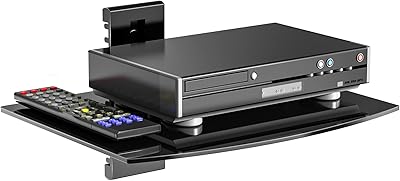 Floating shelves for Wally entertainment center, can contain up to 18.6 pounds, TV support with reinforced glasses for DVD players, cable decor, game consoles and TV accessories (CS201B), single shelf, black.. DIAYTAR NIGERIA puts thousands of products at your fingertips with affordable prices and delivery within a week.