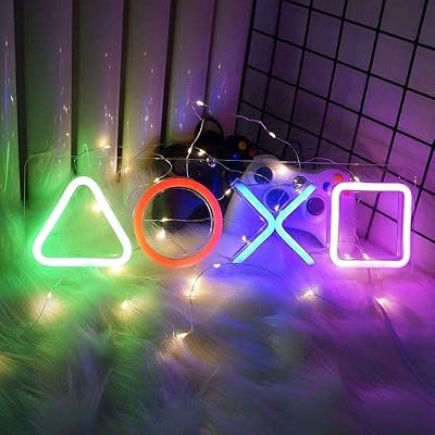 Timmycare LED light panel in the shape of a hanging game controller for bedroom, children's games room, party decoration [Ox] [40 x 12].. Shop for less and receive more with DIAYTAR NIGERIA's expansive e-commerce platform and nationwide delivery.
