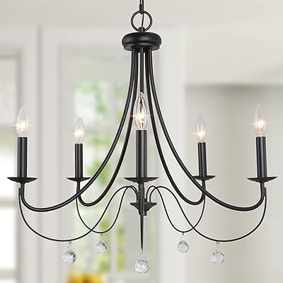 Farm chandelier in logs, black chandelier with 5 lights for dining room with crystal pendant, 24.5 "in diameter.. Shop with ease at DIAYTAR NIGERIA and enjoy our extensive product range delivered at affordable rates.