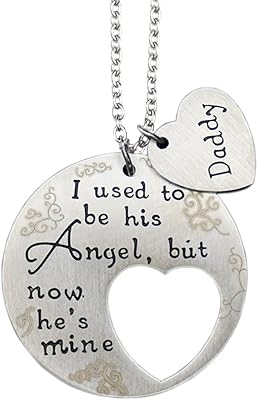 قلادة تذكارية I was his angel now he is mine collier-bracelet dad in memory.. Shop smart, shop DIAYTAR - Nigeria's most affordable e-commerce platform with nationwide delivery.