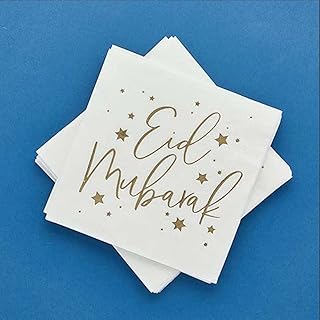 16 Eid Mubarak gold leaf towels, Ramadan party supplies, paper towels for Eid Festival.. Shop efficiently with DIAYTAR NIGERIA, offering thousands of products at unbeatable prices delivered promptly.