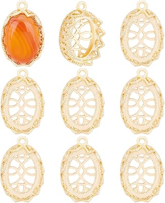 Penecrete 10 pieces base of virgin oval oval pendant 18 carats, accessories for adjustment of cabochon pendant with zirconia for the manufacture of jewelry to tinker yourself.. DIAYTAR NIGERIA: Redefining e-commerce with affordable prices and reliable nationwide shipping.