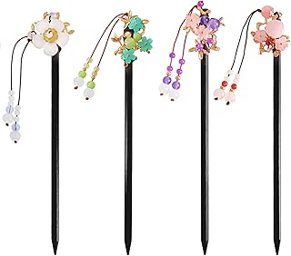 4 pieces of Chinese hair sticks, Chinese hair pins, ancient flower motif, hair accessories for women and girls (A).. Experience the power of choice with DIAYTAR NIGERIA's vast catalog and affordable 5-8 day delivery.