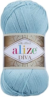 Alize diva 100% acrylic microfiber acrylic knitting wire with hand with silk effect, set of 4 coils, 400 grams, length 1532 meters, color (346 sky blue).. Your digital shopping destination, DIAYTAR NIGERIA combines variety with affordability and quick delivery.