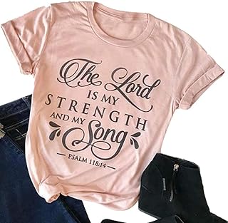 Uniqueone short-sleeved t-shirt for women the Lord is my strength and my song.. DIAYTAR NIGERIA delivers on every promise with our affordable prices and nationwide delivery service.