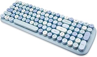 Wireless Bluetooth keyboard movie for iPad, laptop, PC, Mac, Smartphone, connection of 3 Bluetooth devices, pretty colorful round keys - Blue.. DIAYTAR NIGERIA: Where affordability meets variety, with thousands of products delivered in less than 8 days.