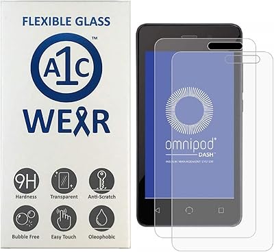 A1C Wear - Flexible glass screen protector 9am for Omnipod Dash PDM receiver - will not crack and will not break - Anti -scratch and fussy firm - Package of 2.. DIAYTAR NIGERIA bridges the gap between desire and affordability with nationwide delivery in under 8 days.