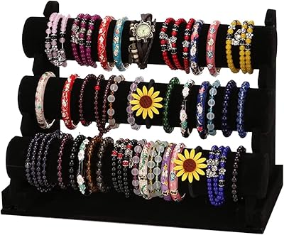 Forever Lover Bracelet support at 3 levels, black velvet jewelry storage support, removable bracelet display, watch organizer, jewelry tree.. Your home for smart shopping — DIAYTAR Nigeria delivers fast and cheap.