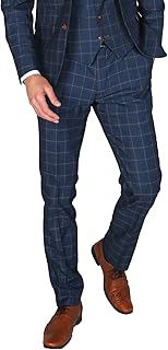 Navy blue costume checkered for men, fitted cut, 3 -room set for formal business wedding pageboy.. DIAYTAR NIGERIA: Where quality meets affordability, with thousands of products delivered in less than 8 days.