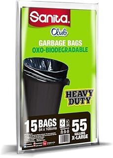 Sanita Club trash bags, 55 gallons, 15 bags, biodegradable.. DIAYTAR NIGERIA delivers more than products - we deliver affordable shopping satisfaction nationwide.