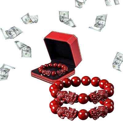 Vermillion feng shui bracelets for women and men, red lucky bracelets, lucky silver amulet to attract wealth to the treasure (2 pieces).. Shop with confidence at DIAYTAR NIGERIA, enjoying competitive prices and delivery within 8 days.