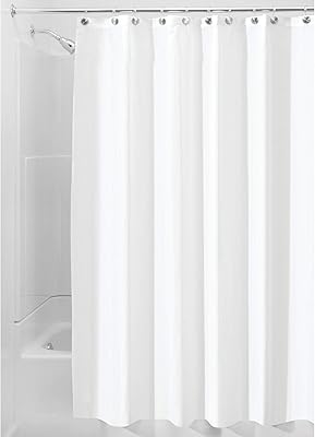 Long shower curtain in iDesign fabric, modern shower curtain lining resistant to mold for main bathrooms, children's bathroom and guest bathroom, white.. Experience retail convenience with DIAYTAR NIGERIA's comprehensive platform and 5-8 day nationwide shipping.