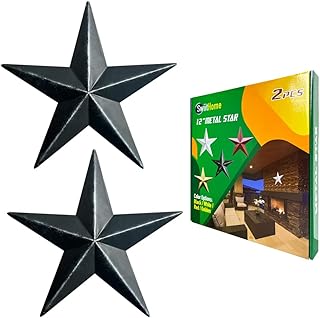 2 12 -inch metal star pieces, star decoration in barn star, arts and vintage -iron wall arts and wall crafts, wall decoration, interior and outdoor Christmas decorations (black).. DIAYTAR NIGERIA: Where every shopping need is met with affordable prices and timely delivery.
