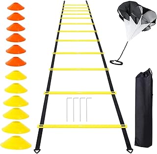 Rapid agility training kit, including an agility scale with transport bag, 10 disc cones, a resistance awning for training football athletes for speed work and better movement capacities... Discover the perfect shopping experience with DIAYTAR NIGERIA's vast selection and prompt delivery service.