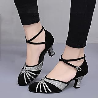 Latin dance shoes with closed end for women heel with the ankle bridle.. DIAYTAR NIGERIA: Nigeria's answer to affordable online shopping with reliable 5-8 day delivery guarantee.