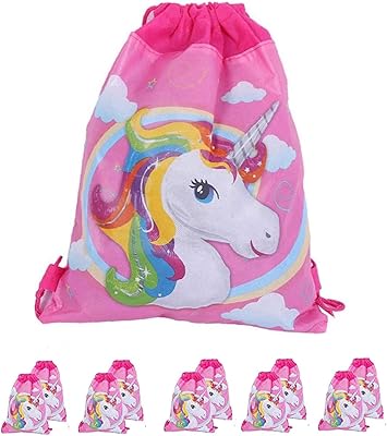 Cord bag for boys and girls, cartoon school backpack for children, 10 -piece birthday gift gift bags (Licorne 3).. Shop with purpose and save with DIAYTAR NIGERIA's extensive platform and nationwide delivery service.