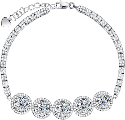 Adjustable bracelet in Sterling 925 silver Moissanite with GRA certification, single size.. Get unbeatable value on every order with DIAYTAR Nigeria.