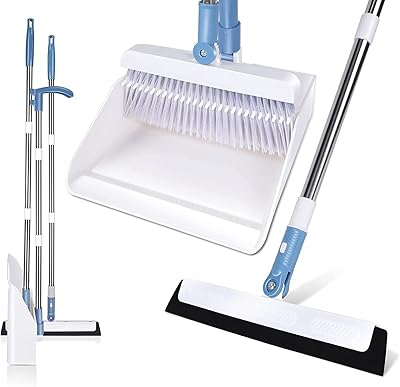 Set of dust shovel and mast Home interior vertical brush with stainless steel handle for kitchen.. DIAYTAR NIGERIA: Where quality products become affordable with our nationwide shipping service.