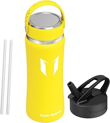 Bottle of stainless steel water Super Sparrow wide neck bottle with straw and handle.. DIAYTAR NIGERIA: Making online shopping accessible with affordable prices and nationwide delivery service.
