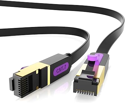 Ethernet CAT CAT 7, LAN RJ45 CAT CAT CAT 7, High speed flat stinging 10 Gbit/s for STP 600 MHz/s, compatible with switch, router, modem, Brew panel, access point and brewing fields (5 m).. No stress, no delays — DIAYTAR Nigeria is your trusted shopping partner.