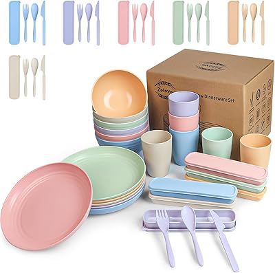 Ensembles of unbreakable dishes of 6 for children, set of camping picnic dishes, light plastic dinner set, set of utensils for 6 people, dishes, plates and bowls.. DIAYTAR NIGERIA: Making quality products accessible to all Nigerians at affordable prices.