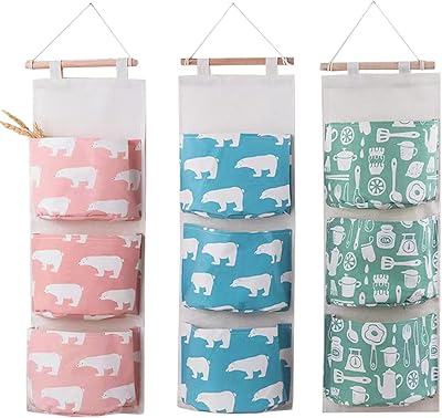 Storage bag to hang on the wall, laundry cupboard organizer for bedroom - 3 rooms (bear).. DIAYTAR NIGERIA: The marketplace that brings affordable products to every Nigerian home in under 8 days.