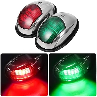 Boat navigation lights with Obcursco LEDs, boathead of boat, sailor boat navigation fire. Perfect for pontoons, skateboarding, electric boat and ship (galvanized silver).. Shop like never before with DIAYTAR NIGERIA's comprehensive marketplace and budget-friendly shipping.