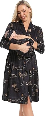 Maternity bathrobe with matching swaddling set, maternity dress for hospitals, soft dress for pregnant women.. DIAYTAR NIGERIA delivers happiness in 5-8 days with our affordable and diverse product range.