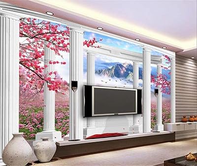 Ycry - 3D wallpaper Spring landscape Roman column 3D painting painting - Wall wallpaper - Wall decoration - Photo poster - HD print - Modern decoration -Y including paste -200x140cm.. Experience shopping without compromise at DIAYTAR NIGERIA, with vast selection and quick delivery.
