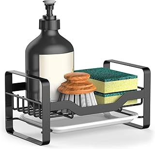Amater Kitchen Sink Stopher, Steel Steel Steel Support 304, kitchen organizer, soap brushes dispenser, counter with removable emptying tray, black.. Shop across categories at DIAYTAR NIGERIA with the confidence of affordable prices and delivery within 8 days.