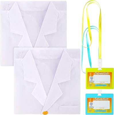 Set of 6 parts of scientific role-playing costumes for children including a unisex laboratory blouse, glasses, identity carriers and children's identification badge.. You shop, we deliver — quick and easy with DIAYTAR Nigeria.