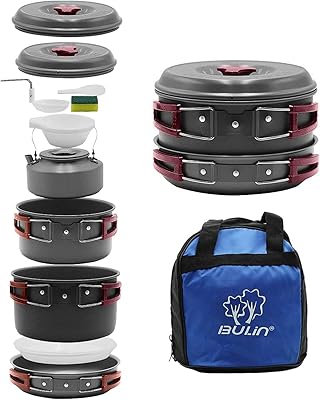 Bulin 10/27/11/8/3 rooms camping kitchen battery, light non-stick kitchen set, outdoor kitchen equipment for family trips, picnic (kettle, saucepan, stove, bowls, plates, spoon))))).. Shop across boundaries at DIAYTAR NIGERIA and enjoy budget-friendly nationwide delivery within the week.