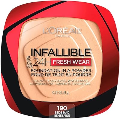 L'Oréal Paris Foundable Infallible Powder Fund Fresh Wear 24 Hours, 190 BEIGE SAND.. DIAYTAR NIGERIA: Your partner in affordable shopping with nationwide delivery in just 5-8 days.
