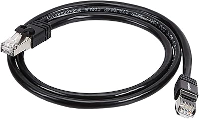 Amazonbasics RJ45 Cat 7, 10 Gbit/s, 600 MHz - Black, 3 feet.. DIAYTAR NIGERIA: Bringing quality products to every Nigerian with affordable nationwide delivery.