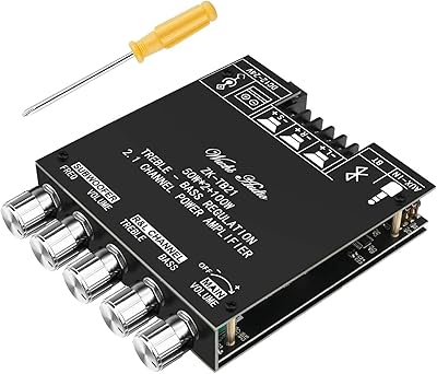 Bluetooth amplifier card Makerhawk Hifi Stereo 2.1 TPA3116D2 2x50W + 100W 12V-24V Power amplifier Module Control of bass and acute for movie speakers Home.. DIAYTAR NIGERIA: Making online shopping accessible with affordable prices and nationwide delivery service.