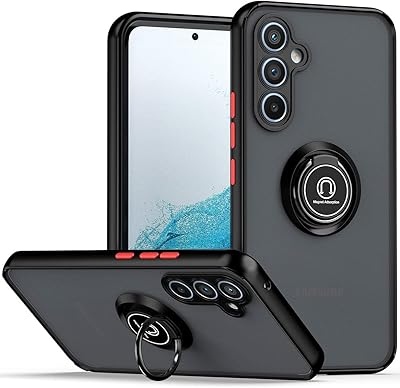 Samsung Galaxy A54 5G shell, shock -resistant rigid rear shell, mat, metal support ring, magnetic car support (black and red).. Shop for everything you need at DIAYTAR NIGERIA, with budget-friendly prices and quick delivery.