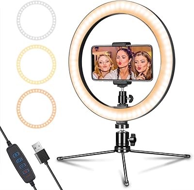 LED tripod and mobile phone support for live and YouTube video, office makeup ring with variable intensity for photography and photography with 3 lighting modes and 10 light levels.. DIAYTAR NIGERIA makes quality accessible with low prices and reliable 5-8 day nationwide delivery.