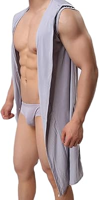 Hooded hoodie, sleeveless, pajamas open on the front, silk fabric belt.. Looking for trendy fashion, home essentials, or electronics? DIAYTAR Nigeria has it all and delivers within days, not weeks.